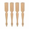 Outwater Architectural Products by 35-1/4in H x 3-1/2in Square Solid Oak Wood Island Leg, 4PK 5APD11910